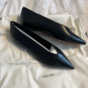 Leather Céline pointed flats